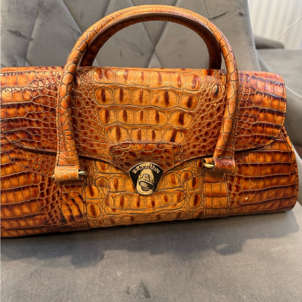 Brown Crocodile Leather Handbag